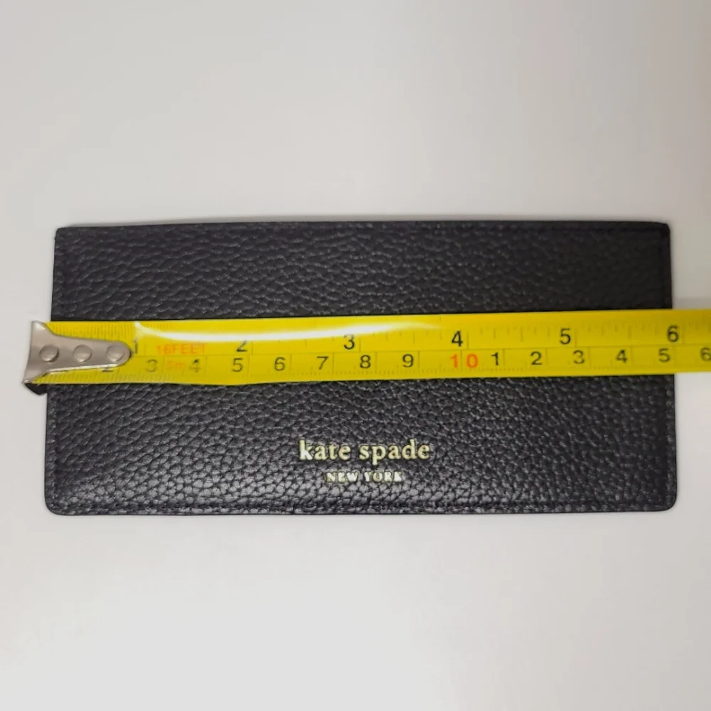 Kate Spade NY Red Vinyl Accessory Pouch & Black Pebbled Leather Card Case Set